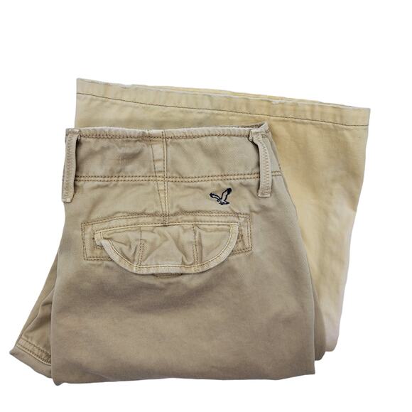 American Eagle Outfitters 100% Cotton Bleach Dye Low Waist Flare Pants - Size 6 - Picture 5 of 10